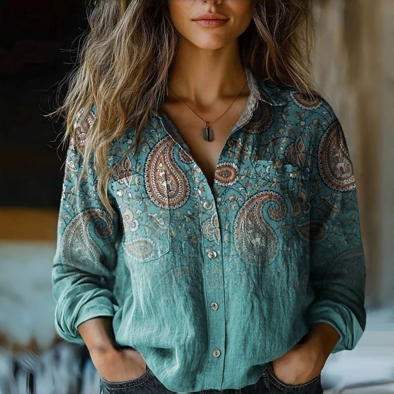 Lunara™ – Cloudwash Top Blouse For Woman