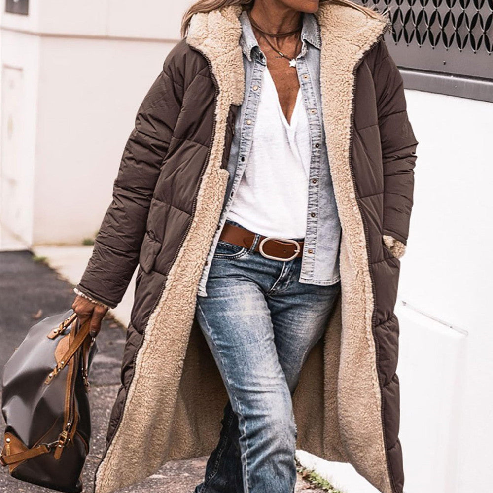 Arvelle™ – Woman Reversible Hooded Long-Coat