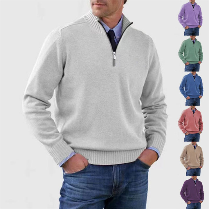 Arbor™ – premium Man stand-collar knit zip sweater
