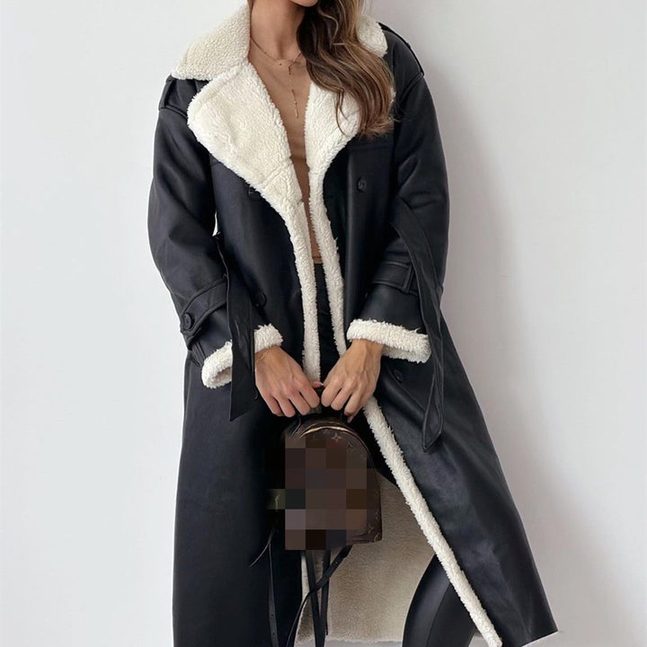 Lunara™ | Classic Long Fleece-Lined Coat with Teddy Collar