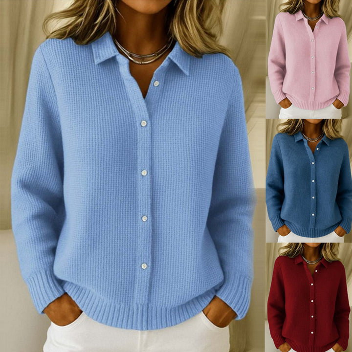 Roselle™ – Woman Cozy Lapel Knit Top