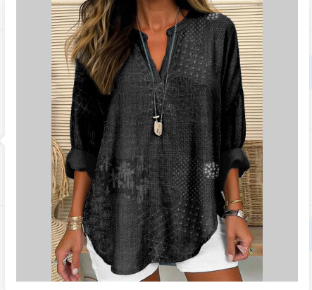 Solmira™ – Relaxed Linen Blend Top For Woman