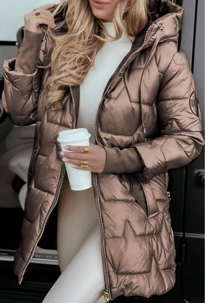 Women’s Winter Hooded Down Cardigan Coat