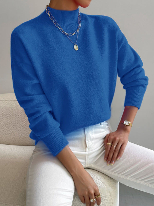 Serenelle™ – Woman Soft High Collar Knit Pullover