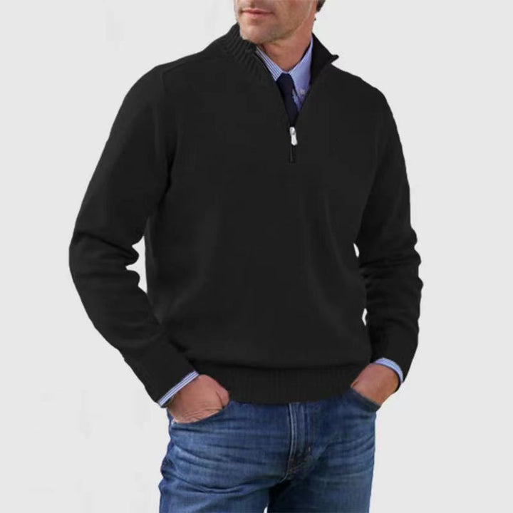 Arbor™ – premium Man stand-collar knit zip sweater