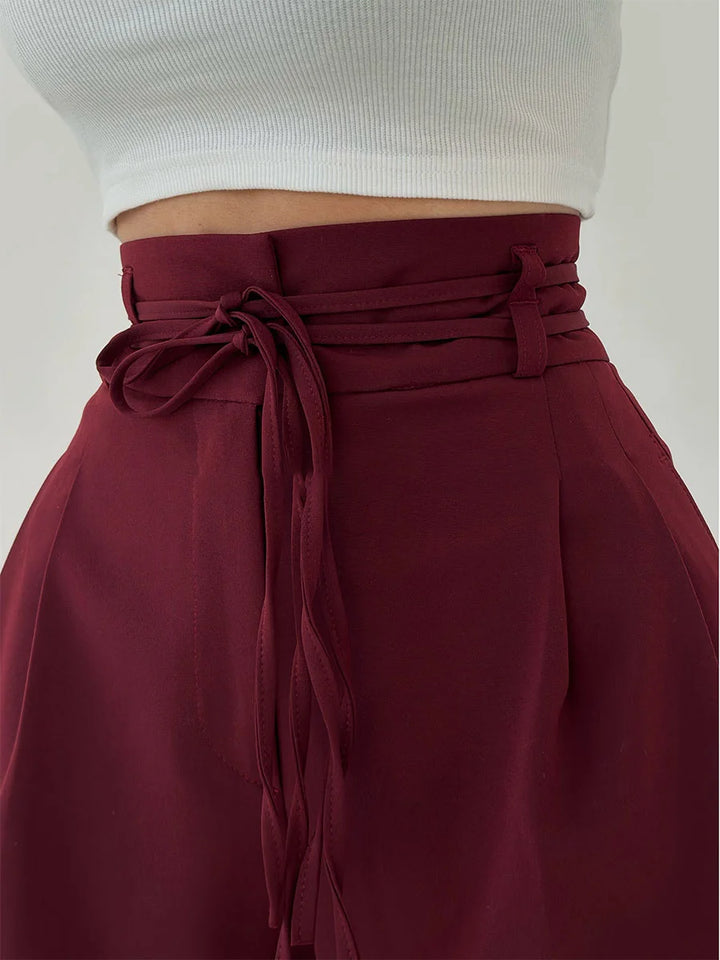 Caelina™ – Tailored Lace-Up Straight Pants