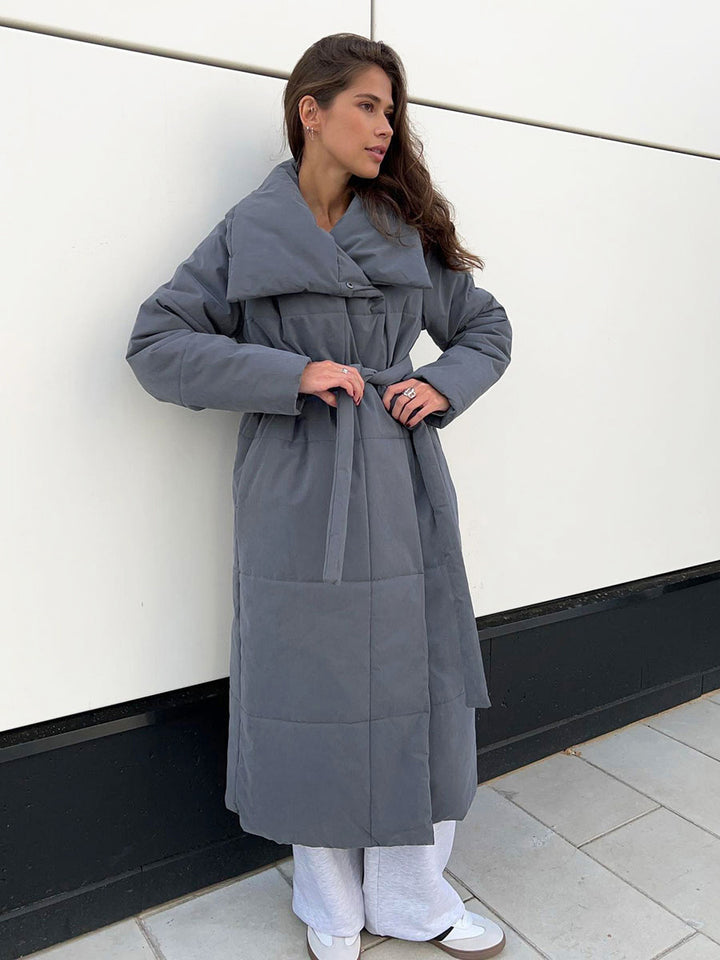 Evora™ | Women’s Stand-Collar Cotton Long Coat