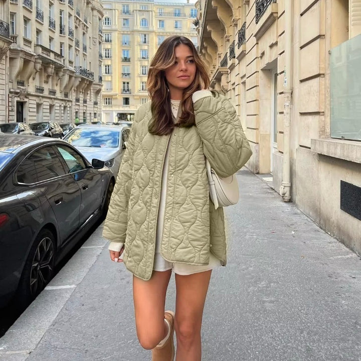 Nadya™ | Single-Breasted Cotton Blend Winter Coat