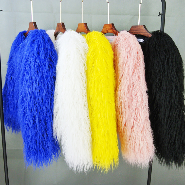 BohoWave Colorful Faux Fur Jacket