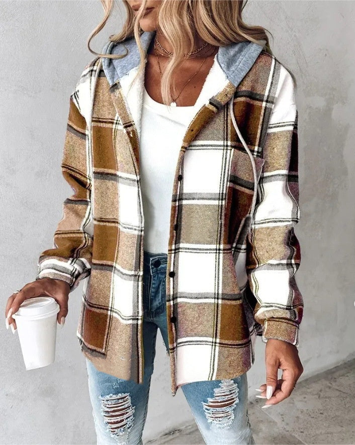 Tarta™ – Fashion Plaid Hooded Jacket with Pockets