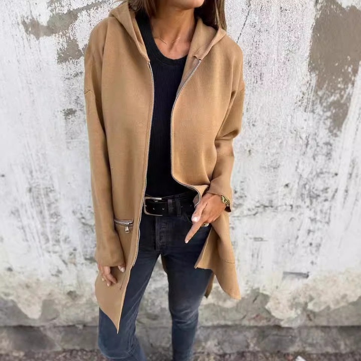 LunaHearth™ – Solid Color Hooded Jacket For Woman