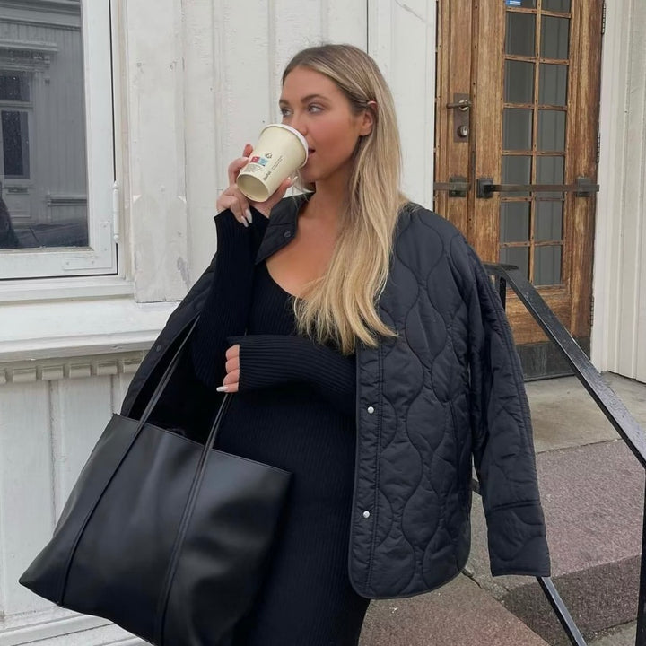 Nadya™ | Single-Breasted Cotton Blend Winter Coat