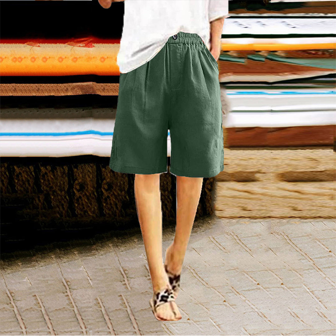 Aurelia™ – Linen Luxe High-Waist Shorts
