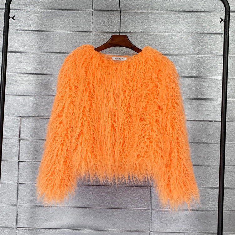 BohoWave Colorful Faux Fur Jacket