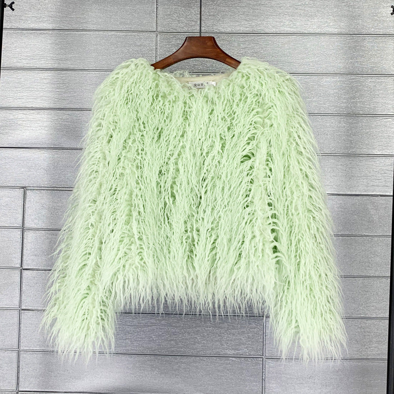 BohoWave Colorful Faux Fur Jacket