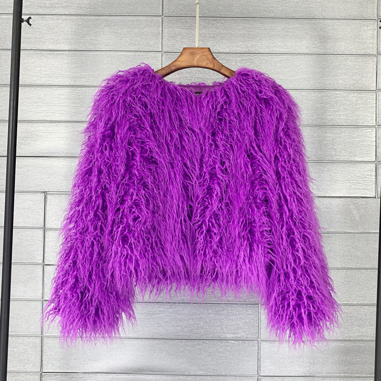 BohoWave Colorful Faux Fur Jacket
