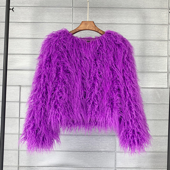 BohoWave Colorful Faux Fur Jacket