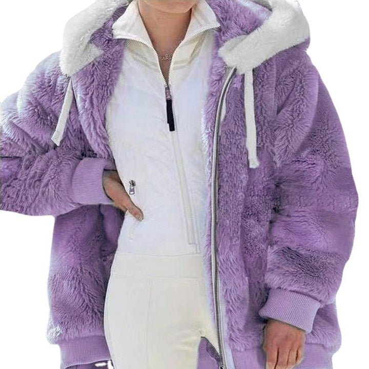 CozyLuxe™ | Women’s Plush Zip-Up Hooded Jacket