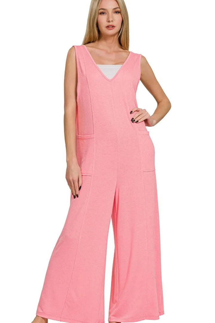 Elodie™ – V‑Neck Relaxed Jumpsuit