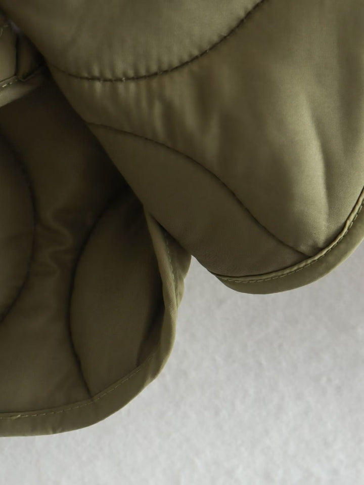 Nadya™ | Single-Breasted Cotton Blend Winter Coat