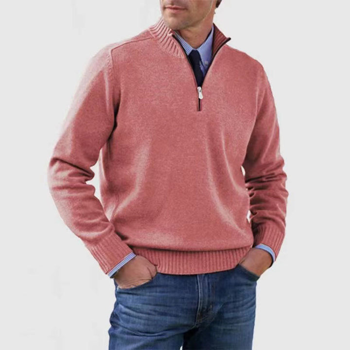Arbor™ – premium Man stand-collar knit zip sweater