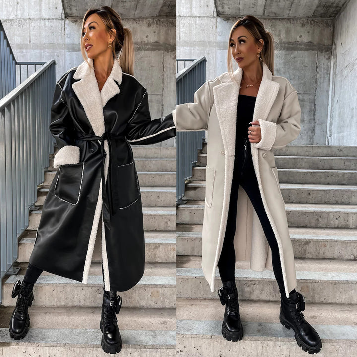 Velisse™ – Thickened Woman Autumn Leather Trench