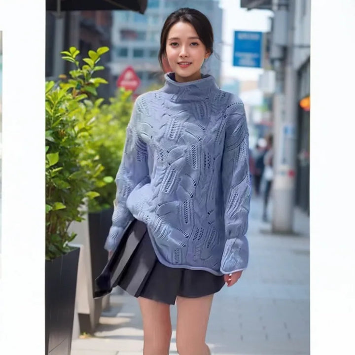 MeshNest™ – Soft Knit Half-Turtleneck Pullover