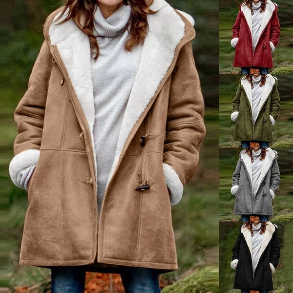 Soleil™ – Hood Button Woman Cosy Winter Coat