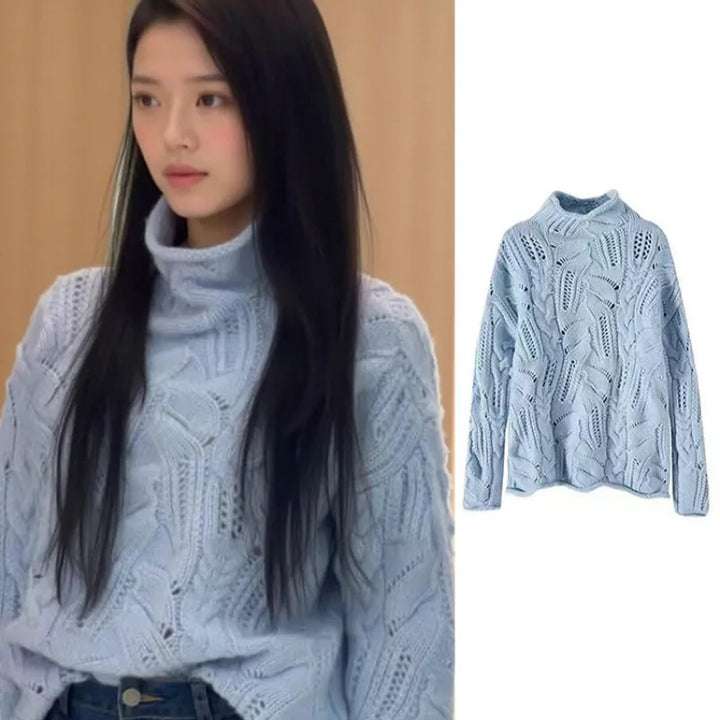 MeshNest™ – Soft Knit Half-Turtleneck Pullover