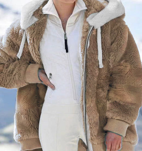 CozyLuxe™ | Women’s Plush Zip-Up Hooded Jacket