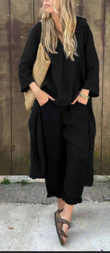 Marisse™ – Luxe V-Neck Pants Set