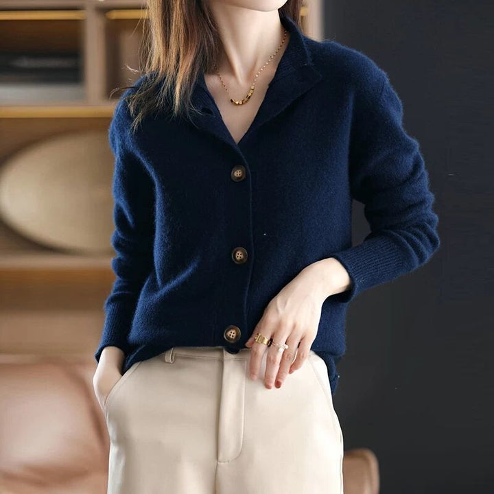 StandMuse™ – Women’s Retro Stand-Collar Knit Cardigan Coat