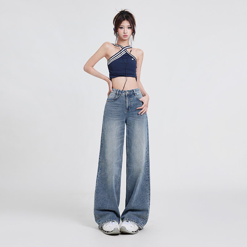 DenimFlow™ – Women’s High-Waist Baggy Straight-Leg Jeans