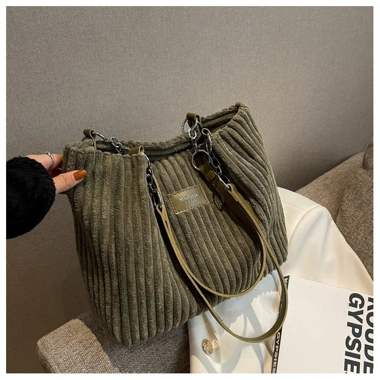 Cordelia™ Corduroy Carryall – Women’s Shoulder Tote – London Gevane
