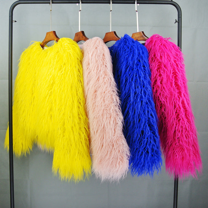 BohoWave Colorful Faux Fur Jacket