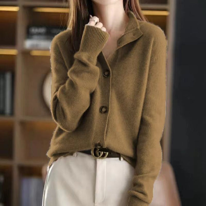 StandMuse™ – Women’s Retro Stand-Collar Knit Cardigan Coat