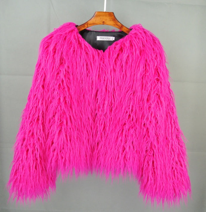 BohoWave Colorful Faux Fur Jacket