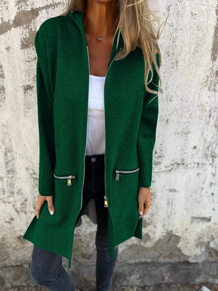 LunaHearth™ – Solid Color Hooded Jacket For Woman