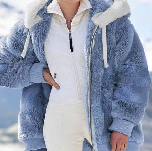 CozyLuxe™ | Women’s Plush Zip-Up Hooded Jacket
