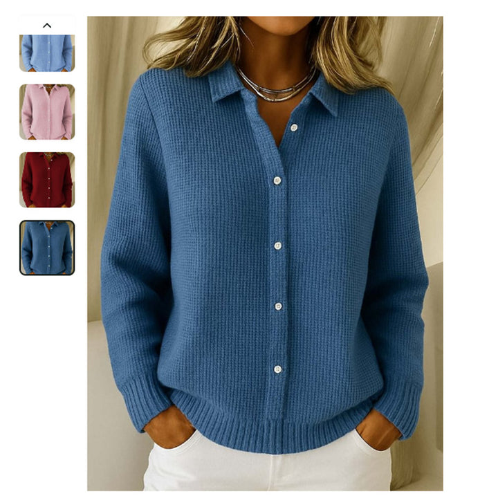 Roselle™ – Woman Cozy Lapel Knit Top