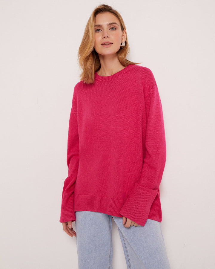 Elowen™ – Woman Check-Hem Knit Jumper Dress