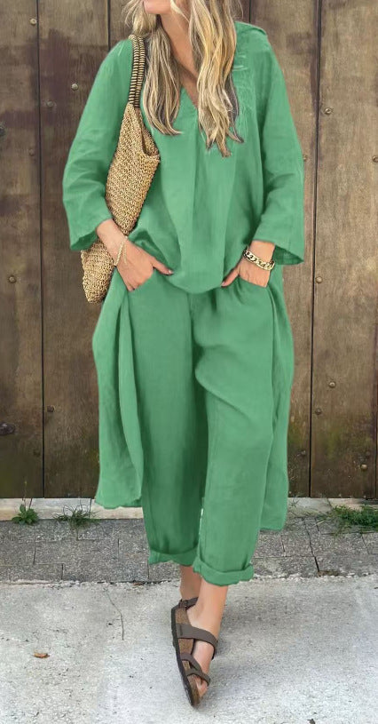 Marisse™ – Luxe V-Neck Pants Set