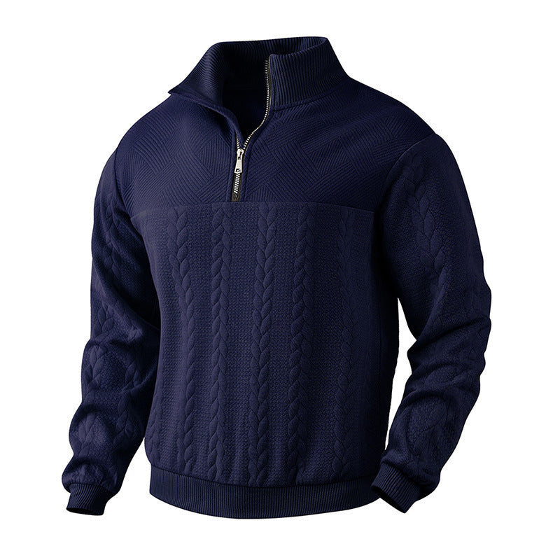 UrbanWeave™ – Men Jacquard Knit Pullover Hoodie