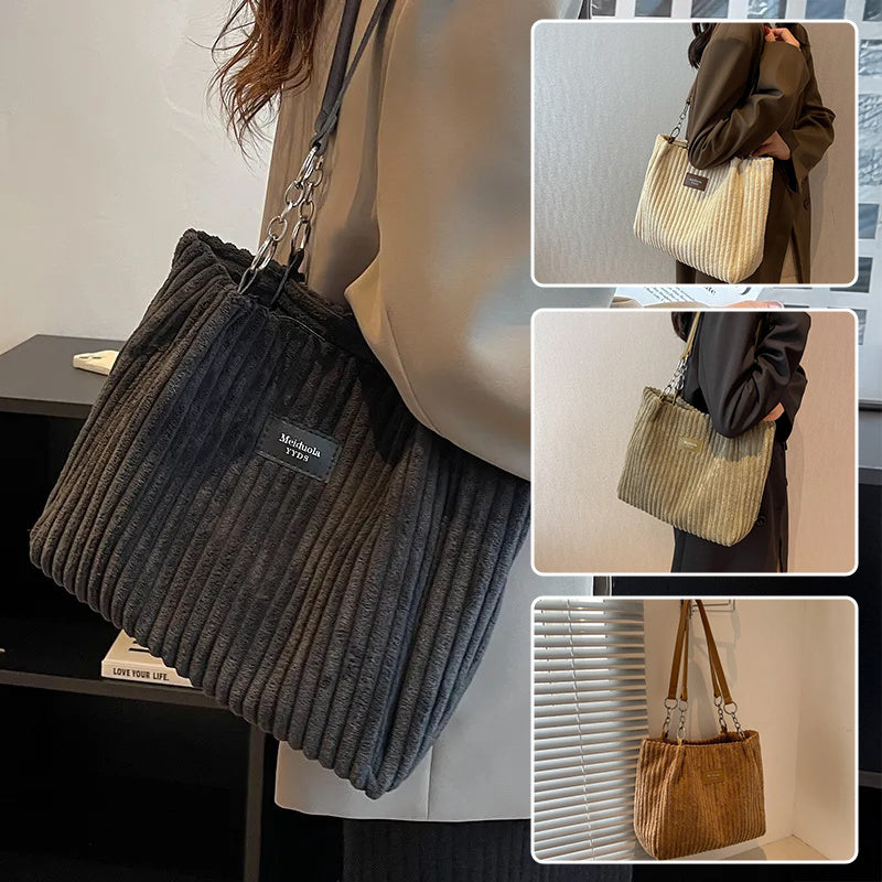 women’s corduroy bag, corduroy carryall, corduroy tote bag, large women’s tote, casual shoulder bag for women, everyday women’s bag, women’s travel tote, ribbed corduroy bag, spacious tote bag, laptop tote for women, women’s work bag, stylish corduroy tote, trendy everyday bag, modern casual handbag, lightweight corduroy shoulder bag, versatile women’s purse, student tote bag, women’s shopping bag, chic women’s tote 2025