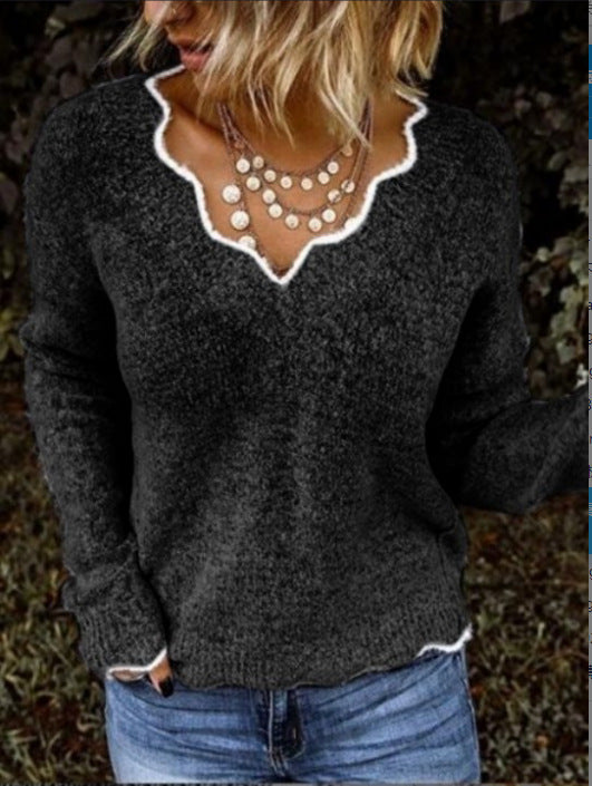 Sorina™ Relaxed V-Neck Jumper – Women’s Sweater