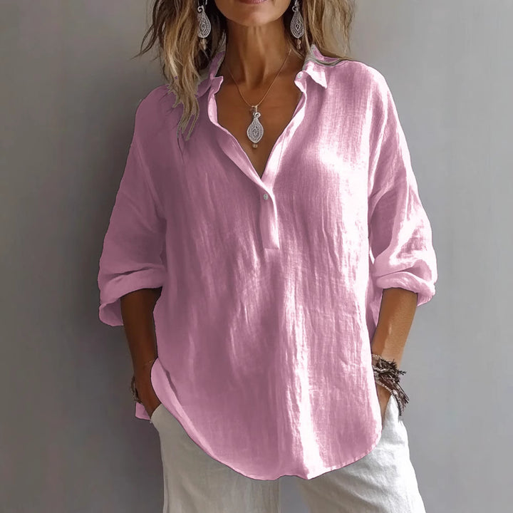 LunaLuxe™ – relaxed cotton lapel pullover