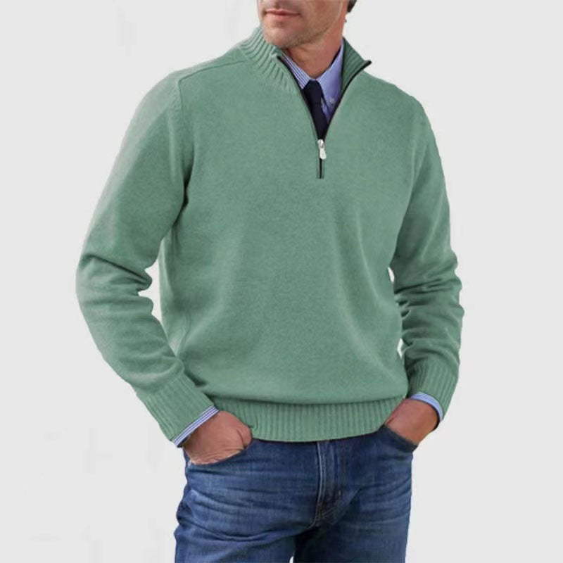 Arbor™ – premium Man stand-collar knit zip sweater