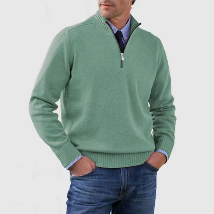 Arbor™ – premium Man stand-collar knit zip sweater