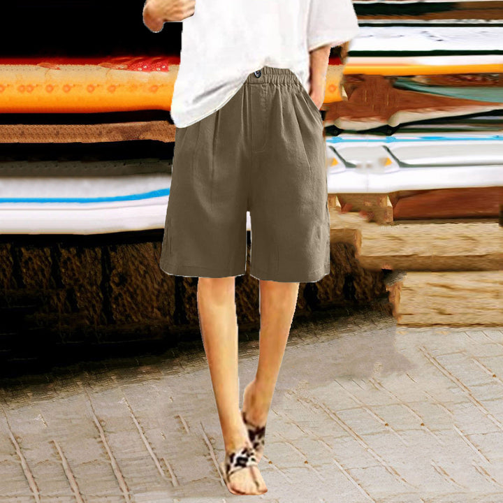 Aurelia™ – Linen Luxe High-Waist Shorts