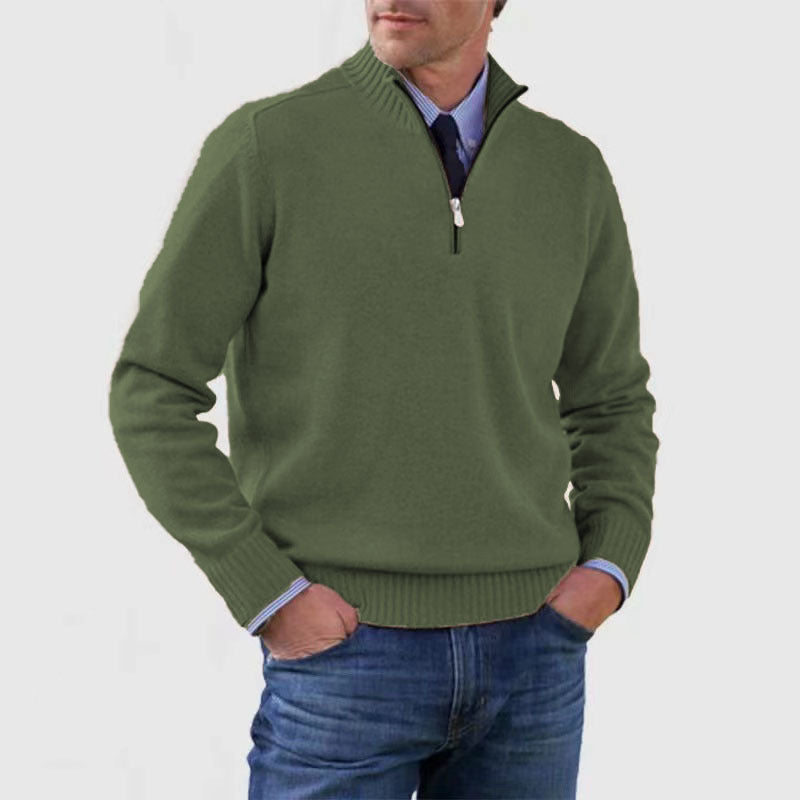 Arbor™ – premium Man stand-collar knit zip sweater